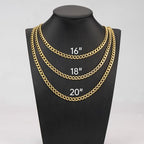 YOUBEIYEE Gold Plated Stainless Steel Jewelry Chains Miami Curb Cuban Chain Bulk for Jewelry DIY Making (10pcs,20inch) - color: Gold 20", size: 1.4mm