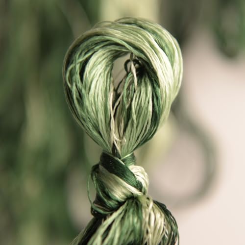 100% Nature Mulberry Handmade Embroidery Silk Thread Woven Jewelry Accessory Artificial Flowers Cross Stitch Floss DIY Sewing Kits 7 Gradient Colors 110m Each (19) - color: 19