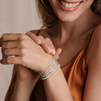 adoyi Gold Bracelets for Women, 14K Gold Plated Stackable Bracelet Stack Set Adjustable Charm Paperclip Chain Cuban Link Layered Waterproof Jewelry Sets Gifts for Womens - color: Silver 6.8 IN General Wrist