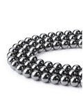 Jovivi 8mm Natural Hematite Gemstone Beads for Jewelry Making,96pcs Energy Healing Crystals Polished Round Smooth Stone Beads,Genuine Real Stone Beads for Bracelet Necklace - color: Hematite