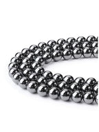Jovivi 8mm Natural Hematite Gemstone Beads for Jewelry Making,96pcs Energy Healing Crystals Polished Round Smooth Stone Beads,Genuine Real Stone Beads for Bracelet Necklace - color: Hematite