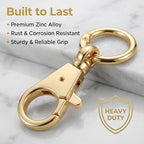salbsever 3 Pcs Bag Charm Clip Gold Swivel Hooks for Purses Heavy Duty Gold Purse Charms for Handbags Purses Clasps for Bag Making Lobster Clasp Keychain Clip for DIY Crafts Making Accessories