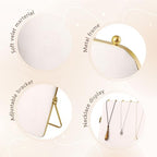 Mornajina 14 x 10 inches Velvet Necklace Display Stands for Selling, Large Metal Necklace Organizer Holder Stand Chain Jewelry Display Stand (Beige, 1 Pack) - color: Beige