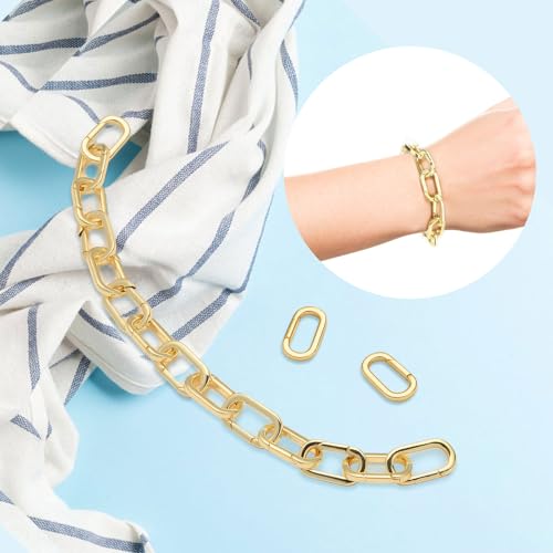 10pcs 14K Gold Plated Oval Clasps,Jewelry Clasps,Gold Paper Clip Clasps,DIY Bracelets Necklaces Jewelry Making and Repairing (Gold-19mm) - color: Gold-19mm