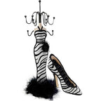2 PCS Set Jewlery Display Shoe Ring Holder - Mannequin Necklace Display Bracelet Orgaziner (Black) - color: Black