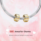 Clip Stopper Spacer Charms for Bracelets Necklaces, Compatible with Pandora,Jewery Mking DIY - style: Line Stopper 14K Gold Plated