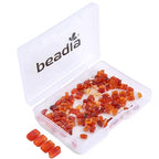 Beadia Natural Red Agate Stone Tila Beads 5x2mm Rectangle 2-Hole Spacer Beads for DIY Bracelet Earring Making 15"/Strand - color: Red Agate, size: 5x2mm