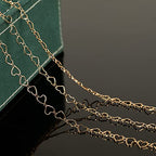 YOUBEIYEE 16.4 Feet Gold Plated Heart Chain Brass Handmade Embossed Link Chains Bulk on Spool with Open Jump Rings Lobster Clasps for Bracelet Necklace Jewelry Making - color: Gold Hollow Heart