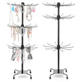 Kifmurase 2PCS Rotating Display Stand Metal Spinner Display Rack with Hooks Adjustable Height Holders for Earrings Necklace Key Rings, 3 Tiers Retail Vendor Jewelry Display Rack(Black)
