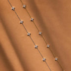 Mothers Day Gifts - Dainty Silver Gold Necklaces for Women Cute Station Choker Simulated Diamond Necklace Simple Layering CZ Necklace Trendy Jewelry Gifts - color: Silver, style: Flower