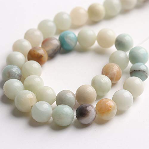 Natural Stone Beads Amazonite 8mm Polished Round Smooth Gemstone Beads for Jewelry Making 15 Inch(Amazonite,8mm) - color: Amazonite, size: 8mm