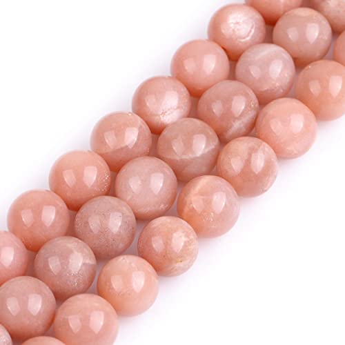 Gem-Inside 12mm Natural AAA Grade Orange Sunstone Gemstone Round Loose Beads for Jewelry Making 15 Inches - color: Aaa Orange Sunstone, size: 12mm