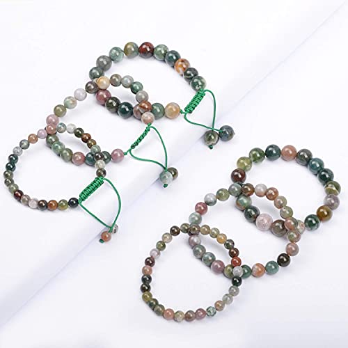 AD Beads Natural Gemstone Round Loose Beads 15" for Bracelet Necklace Earrings Jwelery Making Crafts DIY (4mm, Indian Agate) - color: Indian Agate, size: 4mm
