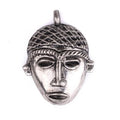 TheBeadChest African Silver Mask Pendant (75x55mm): Genuine West African Mask Design for DIY Jewelry & Necklaces - color: Silver, size: Large (75x55mm)