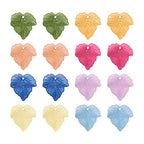 Crafans 50Pcs Frosted Acrylic Leaf Charms Spring Autumn Leaf Pendants Maple Leaves Beads Plant Petal Charms for Jewelry Making (Random Color) - color: Random Color