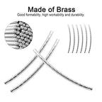 Curved Noodle Tube Beads, 200Pcs Brass Spacer Beads for Jewelry Making, DIY Necklace Bracelet Craft Supplies with Smooth Twist Design (Silver) - color: Silver