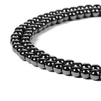 BEADNOVA 4mm Natural Hematite Gemstone Round Loose Beads for Jewelry Making (90-92pcs) - color: 23) Hematite Round Beads, size: 4mm