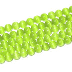 100pcs Army Green Cat Eye Beads 8mm Round Semi Precious Stone Hole Size 1mm DIY Charm Spacer Beading Smooth Gemstone Loose Beads for Jewelry Making Bracelets Necklaces Earrings Crafting - color: Army Green