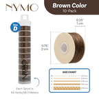 The Beadsmith Nymo Thread – 10-Pack Brown Color – Size D, .30mm Diameter, 64 Yard/58.5 Meter Spool – Made of Nylon – Bead Embroidery & Weaving, Off Loom & Loom Work and DIY Craft Projects - size: Size D, 64 Yards, style: Brown