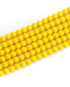 8mm Glass Beads 46PCS Glass Beads for Jewelry Making Charm Round Loose Bead for Bracelet Making Kit (Dark Yellow Glass) - color: Dark Yellow Glass