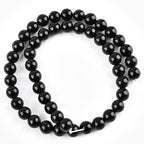 8mm Natural Black Onyx Beads Round Agate Gemstone Loose Beads for Jewelry Making (45-48pcs/strand) - color: Black Onyx, size: 8mm