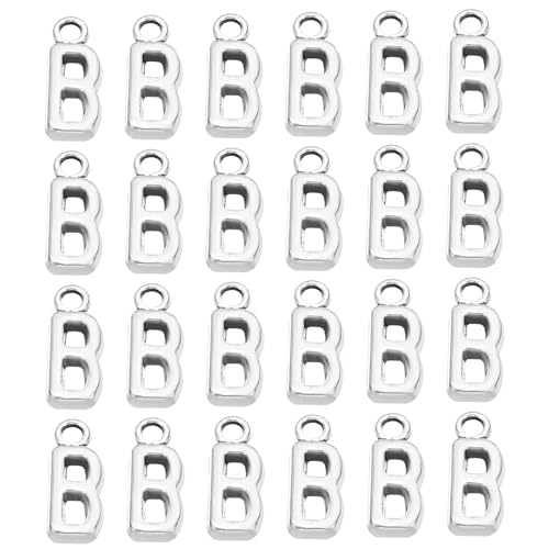 PATIKIL Letter Charm, 50pcs Alphabet Initial Pendant Charm Bulk DIY for Jewelry Making Bracelets Earrings Necklace - style: B