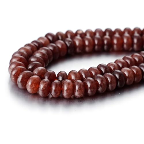5x8mm Natural Beads Rondelle Spacer Loose Beads for Jewelry Making DIY Crafts Design Handcraft Making 1 Strand 15.5"(Brown Jade) - color: Brown Jade