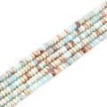 150pcs 4x2mm Sky Blue Jasper Disk Rondelle Spacer Stone Semi Precious Gemstone Loose Beads for Jewelry Making 15 Inch - color: Sky Blue Jasper