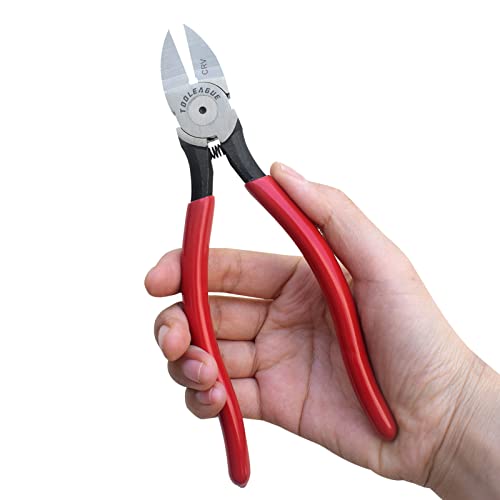 TOOLEAGUE Wire Flush Cutters, 7-Inch Side Cutter Clippers,C-RV Ultra Sharp Flush Cut Pliers, Heavy Duty Wire Cutters for Crafts,Artificial Flowers,Jewelry Making, Electrical & Any Clean Cut Needs