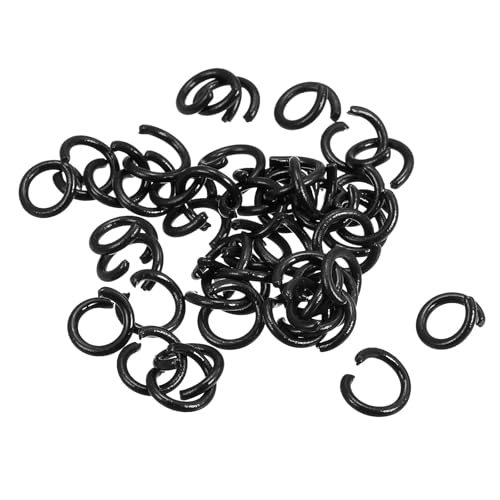 uxcell Open Jump Rings, 8mm Colorful O-Ring Connectors for DIY Crafts Jewelry Making, Carbon Steel, Black, 200Pcs - color: Black, size: 8mm