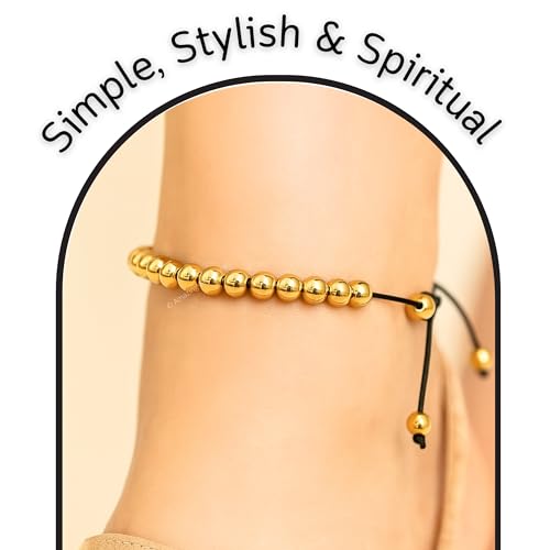 Amazing Gemstone Crystal Anklet Ankle Bracelets for Women - Waterproof Beaded Healing Crystal Anklets, Plus Size Chakra Gemstone Bead Anklet - color: Golden Hematite, style: Plain