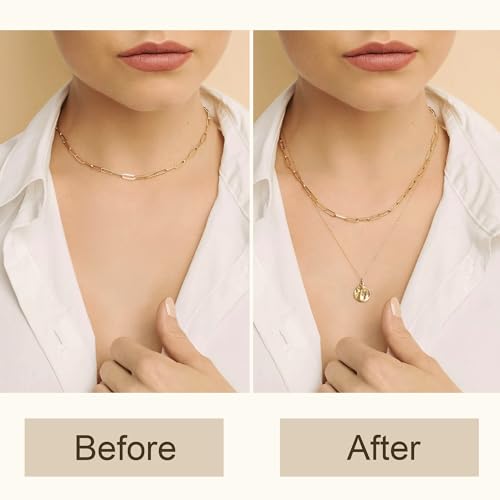 FAMARINE Gold Silver Necklace Extender Chains for Women - color: gold A