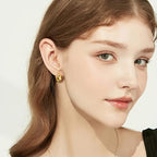 925 Sterling Silver Earrings Small Chunky Hoop Earrings for Women Trendy Huggie Hoop Earrings 14K Gold Plated Hypoallergenic Earrings Small Thick Huggie Hoops Earrings - color: 14K Gold