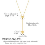 Gold Silver Necklace for Women Y Chain Adjustable Gold Long Necklaces Fashion Dainty Jewelry - color: gold H