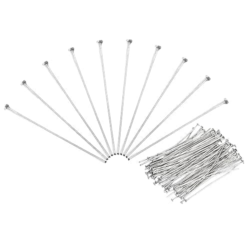 PATIKIL 500Pcs Flat Head Pins for Jewelry Making 35mm Stainless Steel Flat Head Pins Jewelry Head Pins for Craft Earring Bracelet Necklace Pendant Supplies 22 Gauge Silver - size: 35mm