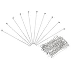 PATIKIL 500Pcs Flat Head Pins for Jewelry Making 35mm Stainless Steel Flat Head Pins Jewelry Head Pins for Craft Earring Bracelet Necklace Pendant Supplies 22 Gauge Silver - size: 35mm