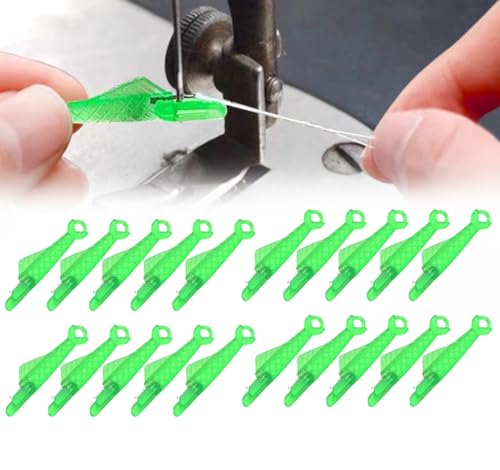Fish Mouth Sewing Machine Loop Easy Self-Thread Quick Needle Threader - 2024 Upgrade (Green*20) - color: Green*20