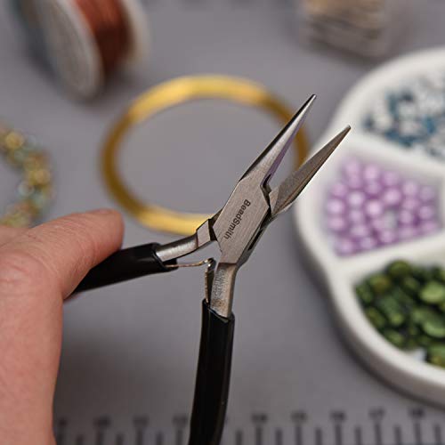 The Beadsmith Chain Nose Pliers – Extra Fine Tips – 4.5 inches (114mm) – PVC Grip Handle with Double Leaf Springs – Jewelry Making Tool for Creating Bracelets, Earrings and Necklaces - style: Chain Nose