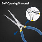 VISEMAN 6" Mini Needle Nose Pliers with Comfort Grip Handles, Long Nose Pliers for Handmade Craft, Straight - style: Straight