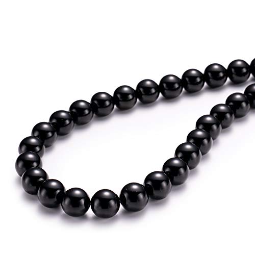 BEADIA Natural Black Onyx Stone Round Loose Semi Gemstone Beads for Jewelry Making 4MM 89PCS - color: Black Onyx, size: 4mm
