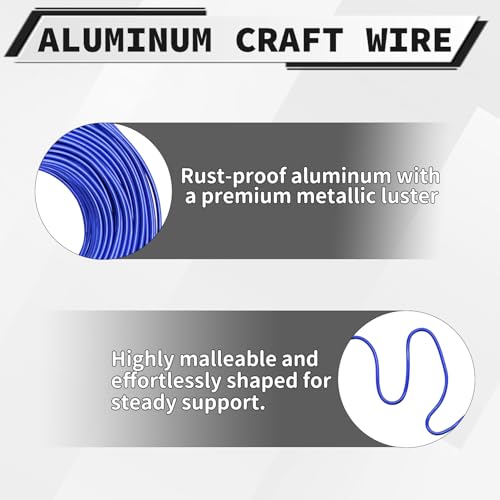12 Gauge Aluminum Craft Wire, 100 Feet 2mm Bendable Metal Wire for Jewelry Making, Sculpting and Floral Design, Soft Armature Wire for DIY Crafts (Royal Blue) - size: 12 Gauge(2mm), style: Royal Blue