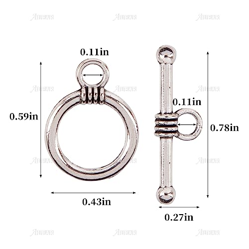 AUEAR, 150 Sets Silver Toggle Jewelry Clasps Necklace OT for Making - color: Silver, size: 150 Set