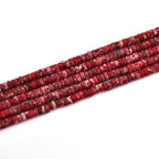 190pcs 4x2mm Red Natural Sea Sediment Imperial Jasper Heishi Disc Rondelle Spacer Stone Semi Precious Gemstone Loose Beads for Jewelry Making 15 Inch - color: Red Imperial, size: 4x2mm