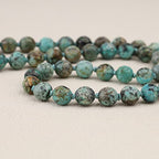 GAVU Hand-knotted Men's Beaded Necklace, Crystal Necklace for Men - color: African Turquoise, size: 20"
