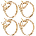 SUNNYCLUE 1 Box 8Pcs Adjustable Ring Base Golden Prong Ring Settings Cubic Zirconia Rhinestone Finger Rings Components 4 Claw Brass Prong Ring Blanks for Stones Jewelry Making Kits DIY Gemstone Rings - style: Ring 2