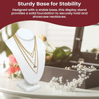 Novel Box White Leatherette Stand Jewelry Necklace Display 5.5x3x7.5 Inches - Freestanding Travel Necklace Holder Stand - Necklace Mannequin Organizer Stands - Necklace Displays Small - color: White Leatherette, size: Small