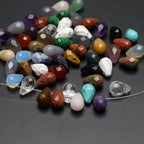 40 Pcs Healing Loose Beads Faceted Water Drop Shape Natural Multicolor Stone Pendants Crystal for Jewelry Making DIY Craft - color: faceted water drop