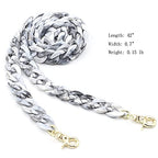 Aumey Clear White Black Brown Acrylic Chain Clutch Purse Strap Handles Bag Handbag Purse Replacement Chains 40 Inches - color: multicolored4