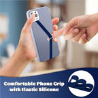 TEAMOLA Silicone Phone Grip Strap - Navy 230 Phone Hand Strap Holder with Loop for Cell Phones, iPhone Grip, Finger Holder & Back of Phone Grips, Secure Anti-Slip Grip(3 Packs) - color: 230, 3 Navy