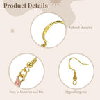 Sterling Silver Earring Hooks, 120 PCS 14K Gold Plated Fish Hook Earrings for Earring Making Supplies Kit, Jewelry Making Supplies for DIY Earrings Hypoallergenic Ear Wires Fish Hook - color: 14K Gold